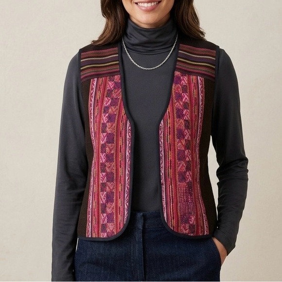 Handmade Jackets & Blazers - Artesania Curmi Bolivian Traditional Wool Vest Size Large